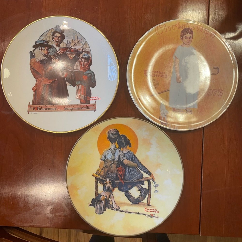 Norman Rockwell - Set of 3 Vintage Plates